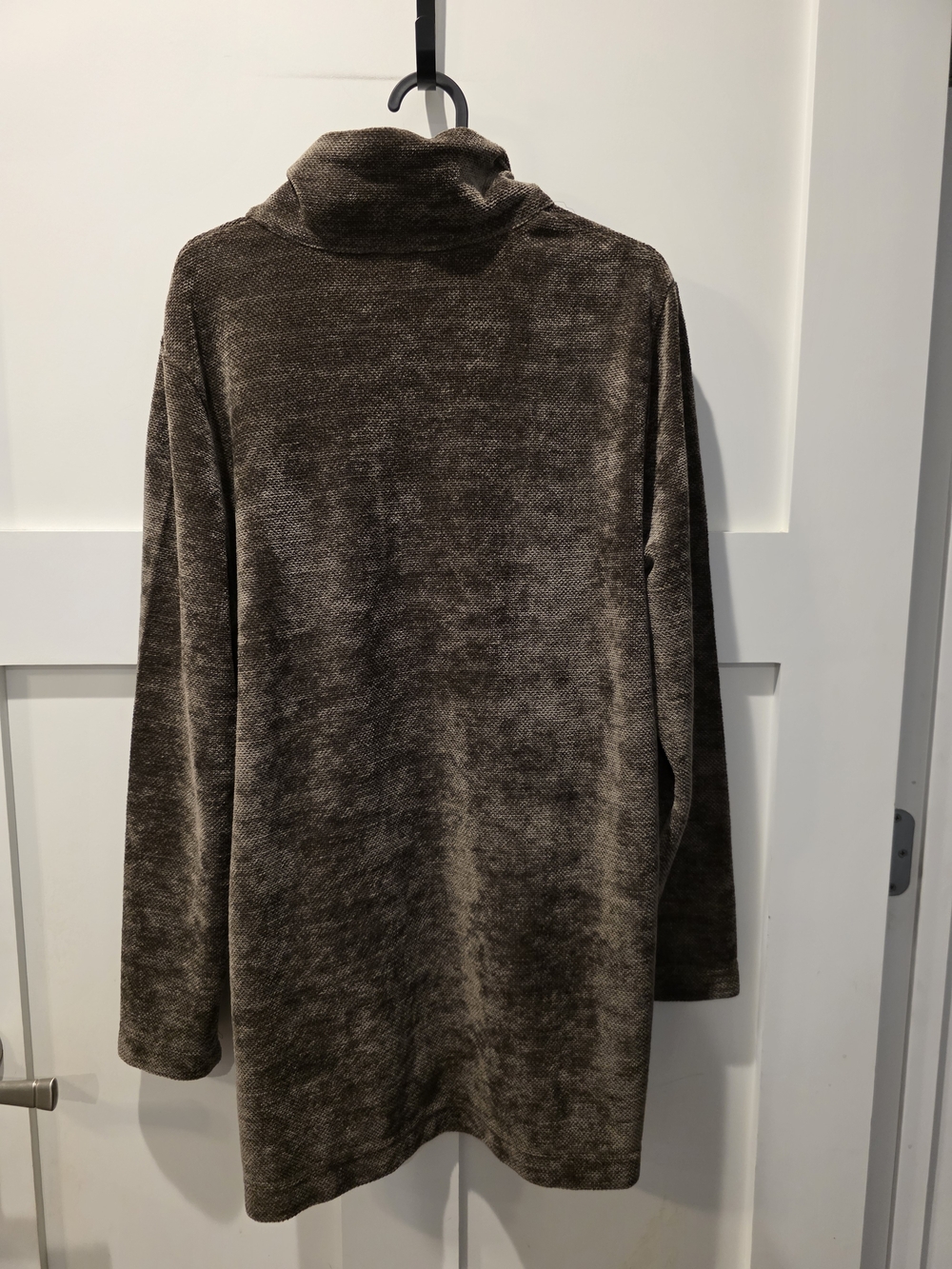 Soft Surroundings Germain Chenille Tunic Top Large Brown Funnel Neck Earthy - Picture 3 of 9